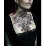 Dotwork tattoo by Diamante Murru #DiamanteMurru #dotwork #geometric #ornamental #neck #blackwork