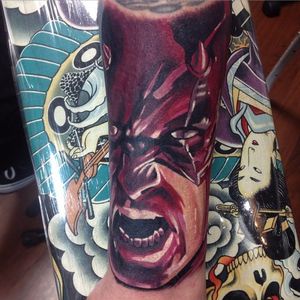 Daredevil tattoo by Chris Graham #Daredevil #Marvel #Superhero #comic #ChrisGraham