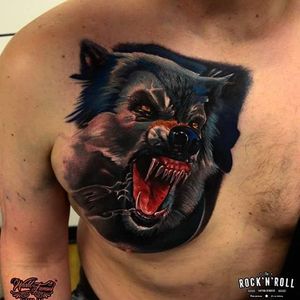 Werewolf Tattoo by Bart Janus #wolf #werewolves #werewolf #horror #horrorcreature #halloween #BartJanus