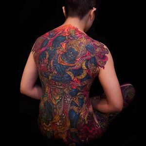 Awesome Fudo back tattoo by Tony Hu. #TonyHu #backpiece #Fudo