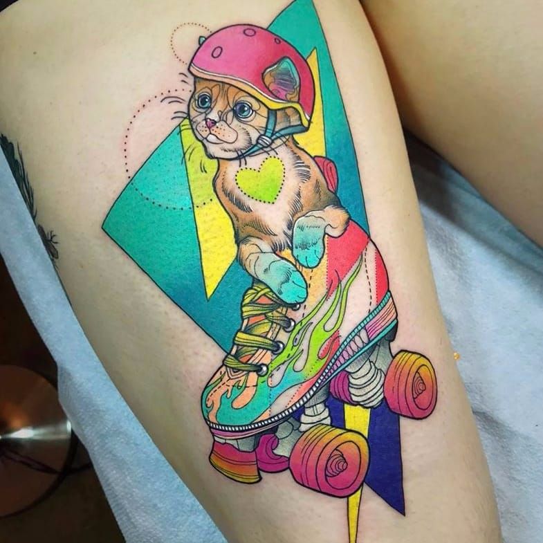 Saw someone share their roller skating tattoo and I thought Id share mine  too  rRollerskating
