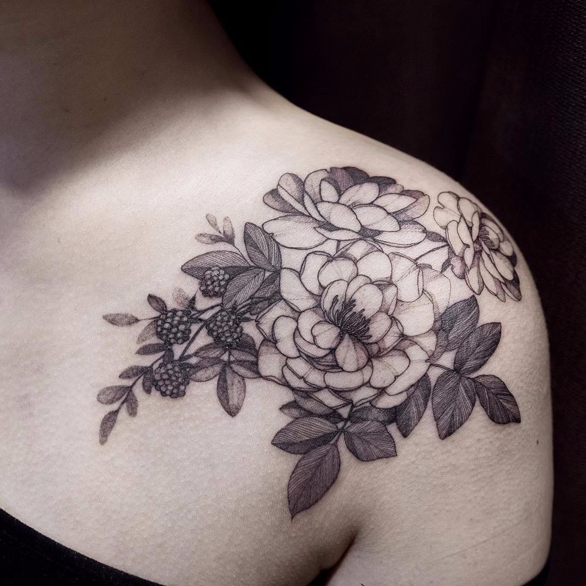 Tattoo uploaded by Tattoodo • Lovely shoulder piece by Reindeer Zihwa # ...