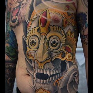 Tibetan Skull Tattoo by Wally Fonseca #tibetanskull #tibetanskulltattoo #kapala #kapalatattoo #skull #skulltattoo #skulltattoos #tibetantattoo #WallyFonseca
