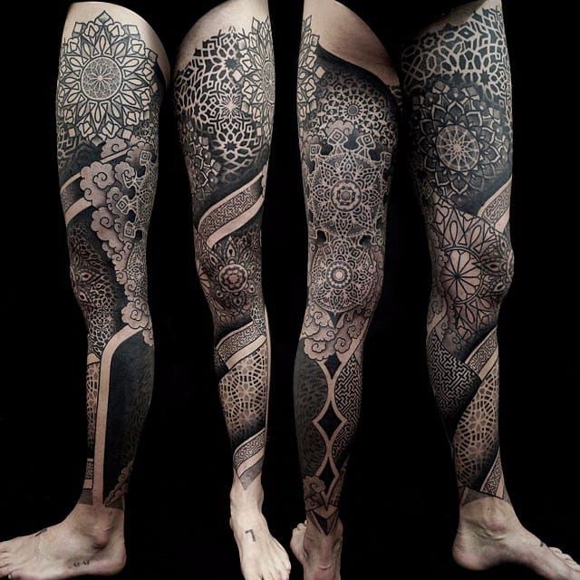 Ornamental 🌱 Lower leg sleeve with some mandalas and pattern