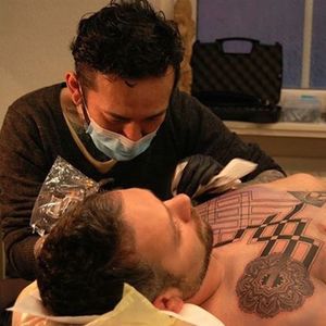 Tattoo artist Nissaco. Photo by Maya93 at Smilin' Demons Tattoo. #nissaco #japanese #japan #tattooartist