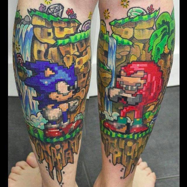 Anyone got Sonic Tattoos I have this on my thigh Might get a matching  Knuckles on the other Thigh  rSonicTheHedgehog