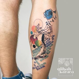 Uma enxurrada de elementos que formam uma bela imagem #GulsahKaraca #gringa #colorida #fullcolor #grafismo #graphic #natureza #nature #sea #mar #ocean #baleia #whale #maos #hands #planeta #planet #terra #earth #passaro #bird