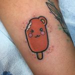 Adorable little teddy bear ice lolly tattoo by Christina Hock #ChristinaHock #teddybear #kawaii #lolly #icelolly