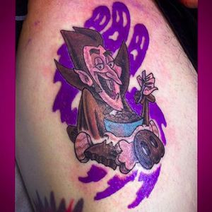 Count Chocula tattoo by Stacy (via IG -- brandnewtattoo) #stacy #countchocula #countchoculatattoo #cereal #cerealtattoo