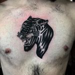 Tiger Tattoo by Tony Torvis #tiger #blackworktiger #traditional #traditionalblackwork #blackwork #blackink #blackworkartist #TonyTorvis