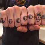 It's not always appropriate to yell out Wooooo! so these knuckle tattoos will have to do. Tattoo by @ink_and_coffee #RicFlair #wrestling #knuckles #ink_and_coffee