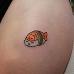 Prawn and Rice via instagram sashimi_roll_tattooing #sushi #kawaii #cute #cartoon #food #colorful #SashaMezoghlian
