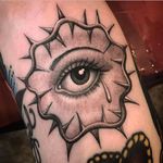 Crying eye within a wreath of thorns by Juan Teyer #JuanTeyer #blackwork #blackandgrey #realistic #realism #illustrative #eye #tears #teardrop #crying #thorns #wreath #whiteink #tattoooftheday