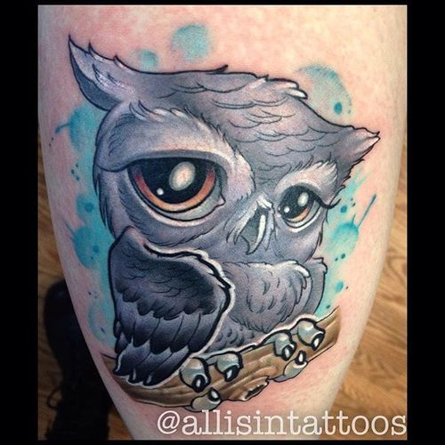 New school owl tattoo by Allisin. #newschool #bird #owl #Allisin