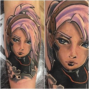 Damien Cain's (IG—tattoosbydcain) take on the best healer in the game, Mercy. #Blizzard #DamienCain #Mercy #Overwatch #Videogame
