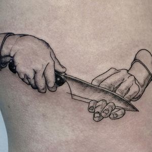 Knuckles in, you moron! Tools from IG @oozytattoo