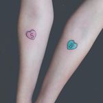 Carla's candy heart tattoos. #candy #sweet #candyheart
