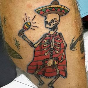 Mariachi Tattoo by Johnny Montana #mariachi #mariachiskeleton #mariachiskull #dayofthedead #diademuertos #mexico #mexican #JohnnyMontana
