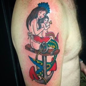 Mermaid mother and child tattoo #MotherandChildTattoo #Mother #Child #Mommy #Baby #Momtattoo #Mermaid