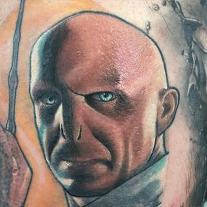 Voldemort Tattoo by Matt Youl #Voldemort #neotraditional #neotraditionalartist #nerdy #nerdtattoo #MattYoul