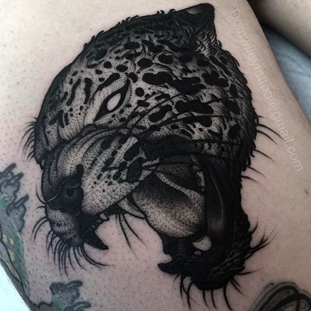 Clouded leopard by Jesse Williams at Black Rider Tattoo, Vancouver, BC : r/ tattoos