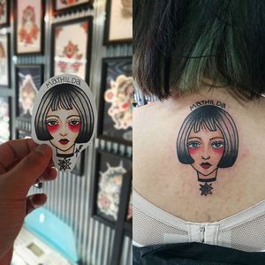 Traditional American style of Mathilda by Tattooer BD #traditionalamericanstyle #Mathilda #Leon #LeonTheProfessional #portrait #tattooerbd