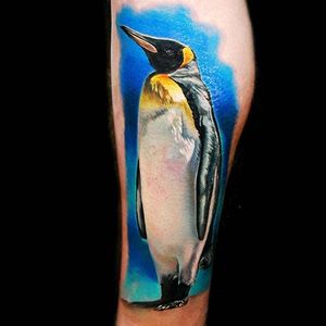 Vibrant color realism penguin piece by Justin Buduo. #realism #colorrealism #penguin #bird #JustinBuduo