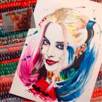 Suice Squad Harley Quinn art by Katriona MacIntosh #KatrionaMacIntosh #HarleyQuinn #watercolour #watercolor #SuicideSquad