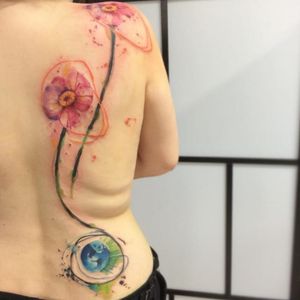 Watercolor abstract flower tattoo #watercolor #flower #abstract #shapes #EmrahdeLausbub