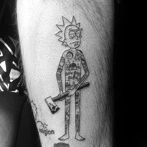 Rick tatuado #AlexandyrValentine #RickeMorty #RickandMorty #animação #desenho #cartoon #nerd #geek #naked #pelado #tatuado #inked #machado #axe