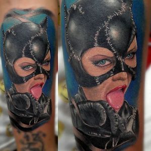 Catwoman Tattoo by Santi Monky Macchio #Catwoman #Batman #DCComics #portrait #SantiMacchio