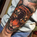 Tiger Tattoo by Alejandro Lopez #tiger #tigertattoo #neotraditionaltiger #neotraditional #neotraditionaltattoo #neotraditionaltattoos #neotraditonalartist #AlejandroLopez