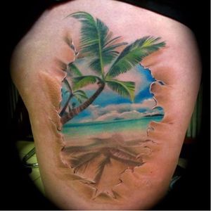 Skin crack tattoo by Susannah Griggs #desertisland #SusannahGriggs #beach #realistic