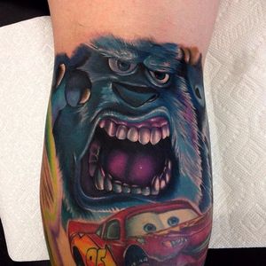 Sulley Tattoo by Audie Fulfer jr. #MonstersInc #colorportrait #colorrealism #AudieFulferJr