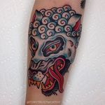 Wolf In Sheep's Clothing Tattoo by Tony Talbert #wolfinsheepsclothing #wolf #sheep #traditional #TonyTalbert