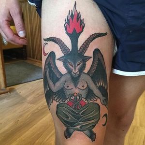 Baphomet Tattoo by Hans joen Heggum #baphomet #occult #darkart #occultart #goat #satanicgoat #HansJoenHeggum