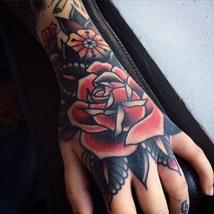 Rose Tattoo by Victor Vaclav #traditional #oldschooltattoo #classic tattoos #boldwillhold #VictorVaclav