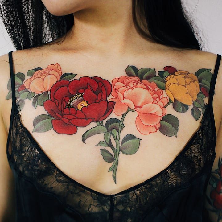 6 best types of chest tattoos for women  1984 Studio