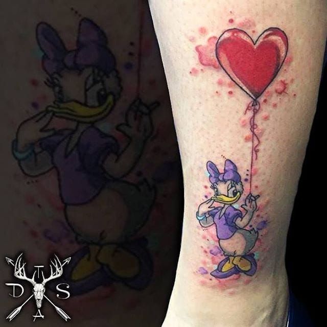 tattoo disney donald daisy leg  Tattoos for lovers Disney tattoos  Disney couple tattoos
