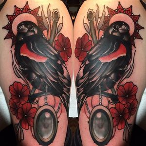 Crow tattoo by Gia Rose #GiaRose #neotraditional #crow #raven #bird