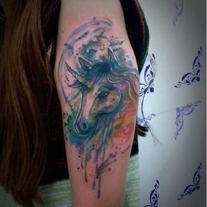 #LeeKhanti #aquarela #watercolor #unicórnio #unicorn #TatuadorasDoBrasil #brazilianartist