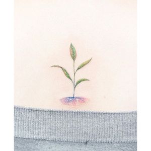 Sprout by Mini Lau (via IG-hktattoo_mini) #feminine #flower #microtattoo #soft #delicate #mini #MiniLau