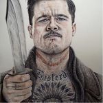 Inglorious Basterds by Wayne Maguire #WayneMaguire #InkedIkons #art #illustration #realisticdrawing #BradPitt #Tarantino #IngloriousBasterds