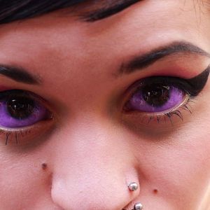 Cute Purple Eyeball Tattoos #ExtremeBodyModification #EyeballTattoos #ExtremeTattoos #Purple #eyeball