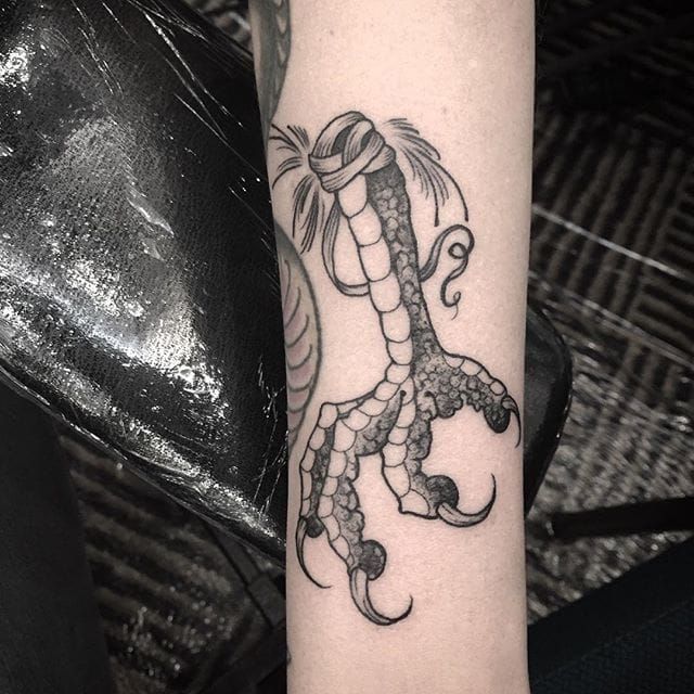 Tattoo uploaded by Sara Rivas  Chicken foot from my flash done on an old  coworker friend  to see more of my available flash check put my insta  inkyminaj flash chickenfoot 