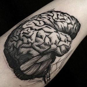 Big Brain by Mike Riina (via IG-mike_riina) #sketch #freehand #blackandgrey #illustrative #brain #MikeRiina
