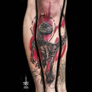 Tattoo by Sanni Tormen #graphic #dinosaur #abstract #watercolor #contemporary #SanniTormen