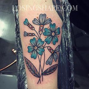 Flowers by Tron (via IG-losingshape) #tron #EastRiverTattoo #traditional #dotwork #color