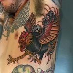 Rooster tattoo by Craig Gardyan #rooster #neotraditional #skull #CraigGardyan