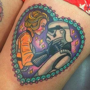 Star Wars themed Tattoo by Sarah K @SarahKTattoo #SarahKTattoo #SouthAustralia #Neotraditional #Colorful #Pop #bright_and_bold #Neotraditionaltattoo #StarWars